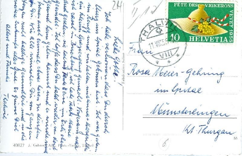 Cartoline postali: Thalwil - mit Wägitalerbergen + 1956 – Usato da Emmenbrücke venduto da teestube 1