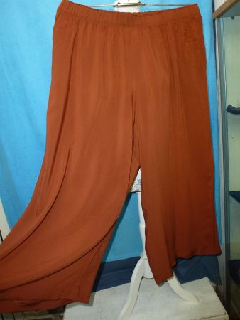 SCHLUPFHOSE MIT TASCHEN GUMMIZUG GR XL VISCOSE BRAUN LEICHT