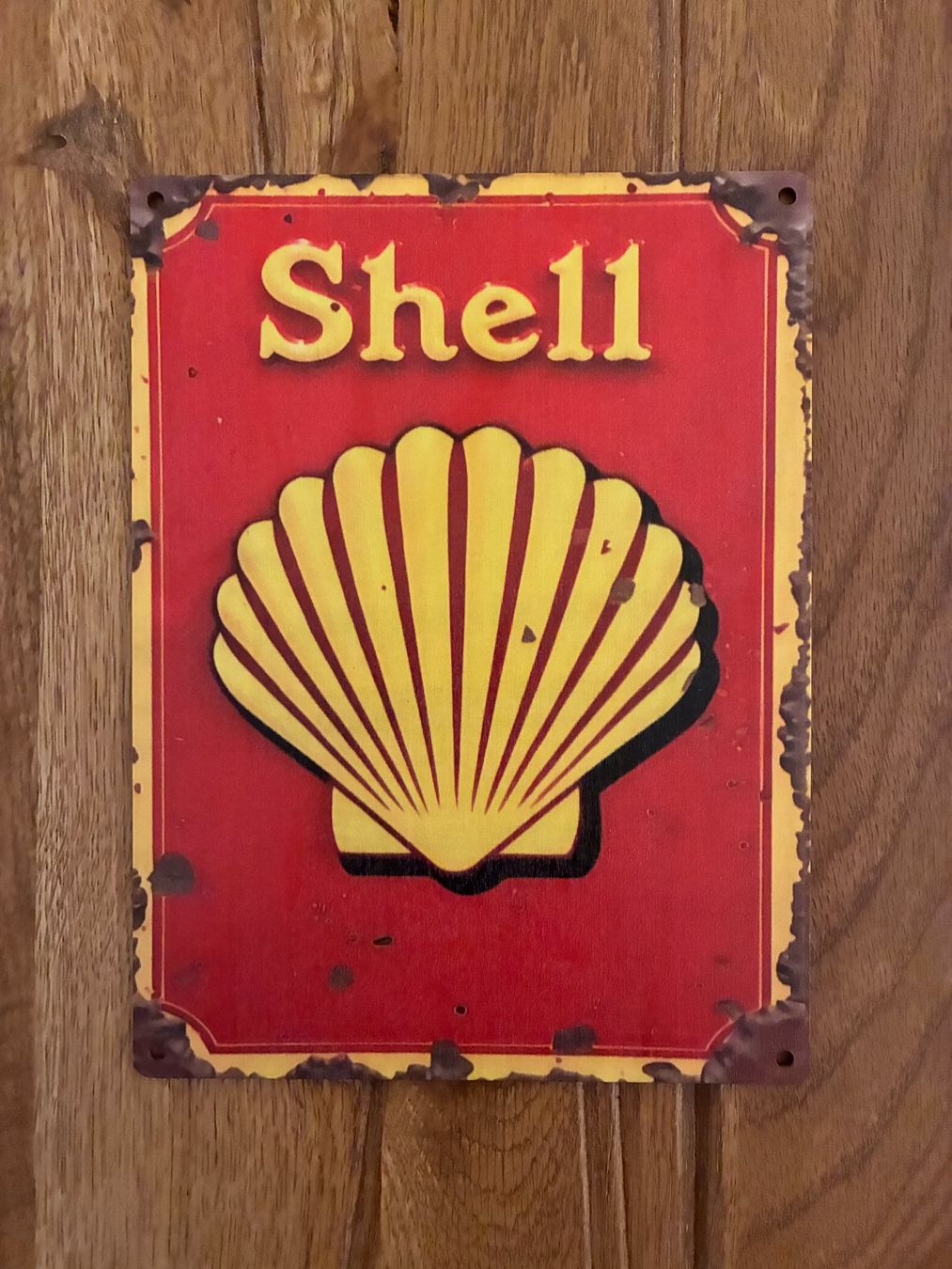 Automobili: Schönes Retro Shell Schild A5 Format / brandneu – Nuovo e nell'imballaggio originale da Bremgarten AG venduto da Eurotiz
