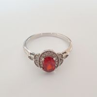 Ring Sterling silber 925 roter Stein Grösse 19,8 mm 💍