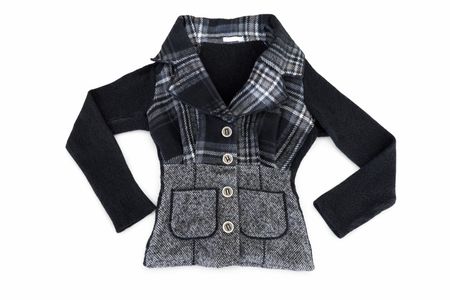 Damen Strickjacke Cardigan Grau/Schwarz Gr. M