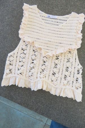 Boho-Häkelshirt ZARA Grösse S