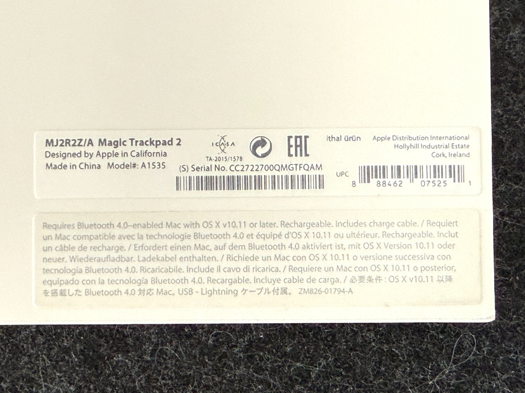 Apple Mouse: Apple Magic Trackpad 2 A1535 gebraucht – Usato da Bussigny venduto da Bliss46 4