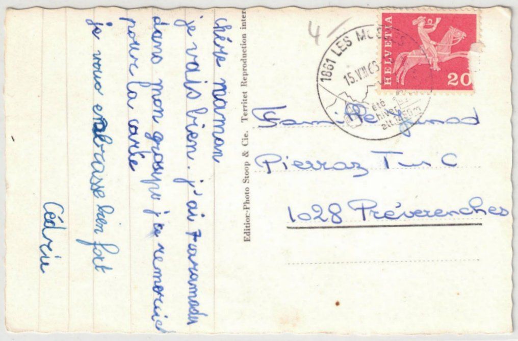 Cartoline postali: Col des Mosses – Usato da Binningen venduto da Mountainrider 1