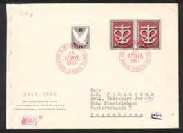 1945 FDC Basler Taube-Block Ausschnitt W22 "Zensur"