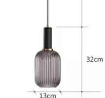 Lampe suspendue en pierre de verre coloré de style  rétro