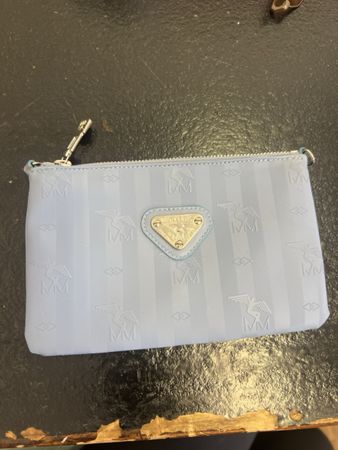Kleines Etui hellblau mit Prägung guter Zustand