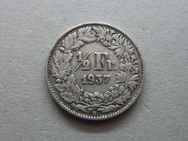 1/2 Fr.  1937  -  ungereinigt  -