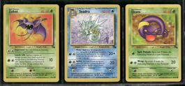 Vintage Pokémon Karte Fossil EN 2000 Lot of 3