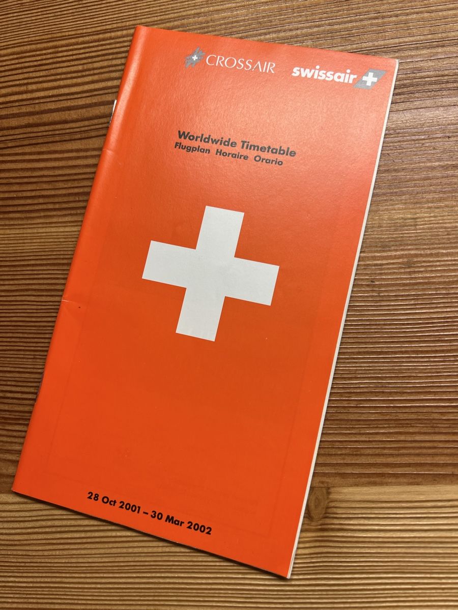 Documenti: Swissair Crossair Flugplan 2001-2002 – Usato da Silvaplana-Surlej venduto da bkk
