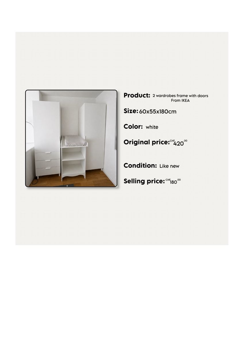 Ikea Schränke: 2 wardrobes frame with doors From IKEA – Neu (gemäss Beschreibung) aus Gümligen von san_8cjy