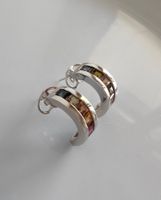 Mehrfarbige Turmalin Ohrstecker, 18K Weissgold