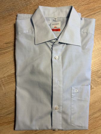 Olymp Luxor Hemd modern fit Hellblau Karo Grösse 42