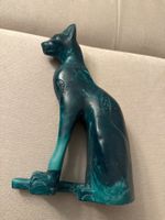 Ägyptische Katzenfigur grün marmoriert