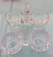 Salz-Pfefferschale aus Glas mit Griff