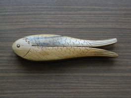 Vintage Holz Fisch Nussknacker / Mid-Century / Skulptur