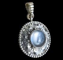 Antik Jugendstil Cabochon Mondstein Silber 900 Anhänger