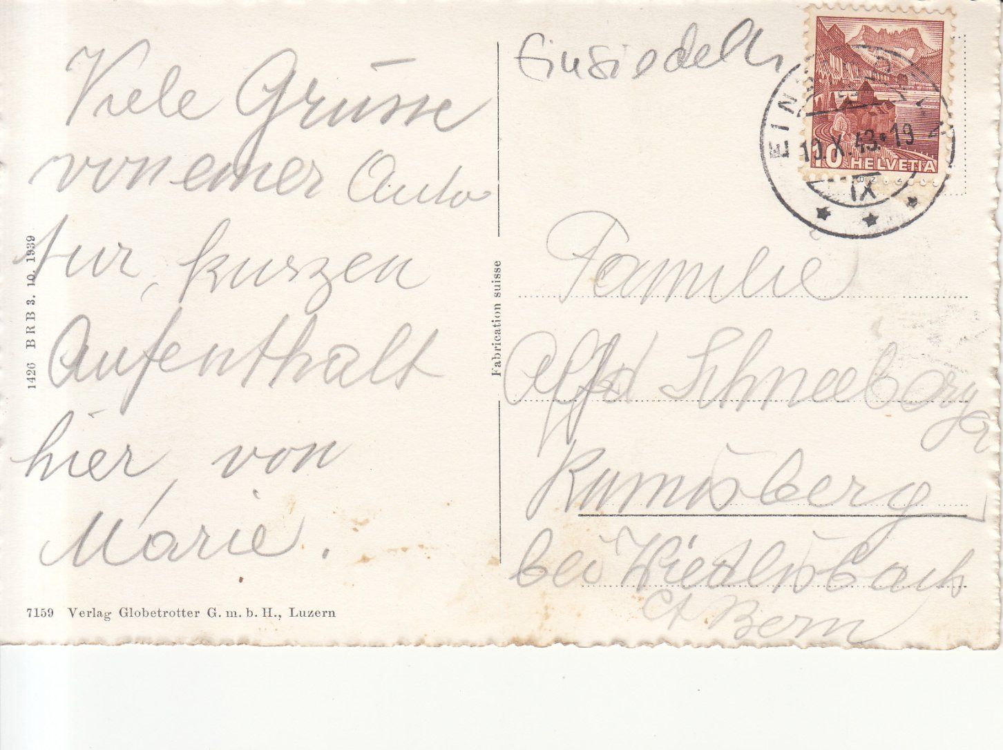 Cartoline postali: Einsiedeln 1943 – Usato da Bürglen TG venduto da StampGraf 1
