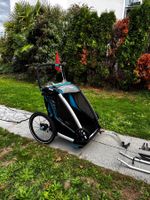 Thule Sport Kinderanhänger blau gebraucht 2-Sitzer