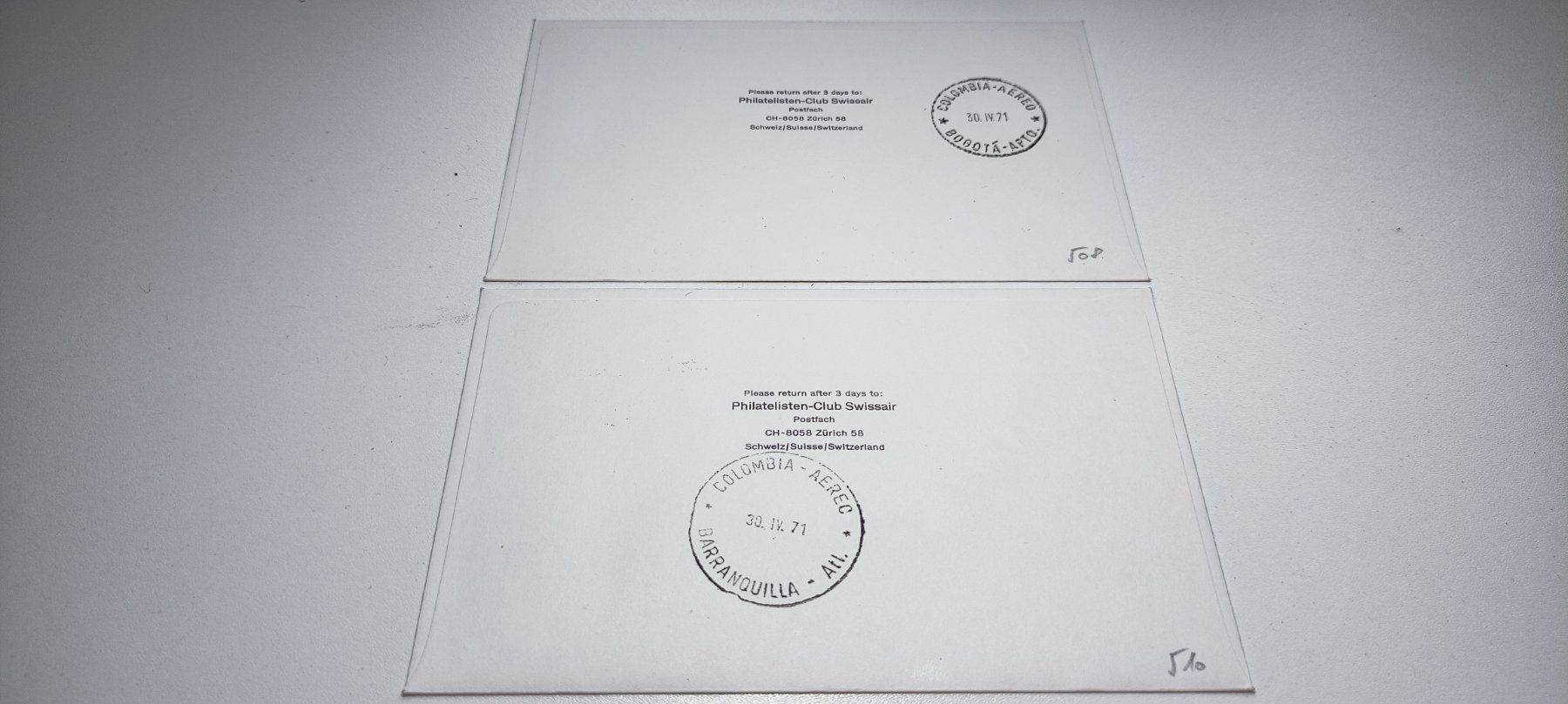 Alle Briefmarken: 2x Ersttagsbrief Avianca 1971 – Gebraucht aus Baar von Maxlee75 1