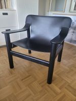 Sessel Bernard von HAY, Echtleder und MassivEiche, schwarz