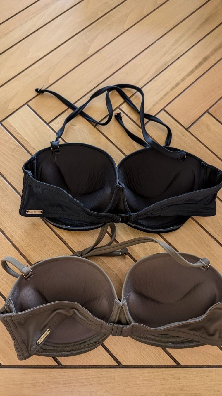 Costumi da bagno & Bikini: Bikini Oberteile, Gr. 75D, schwarz & khaki – Usato da Au SG venduto da and_cra 1