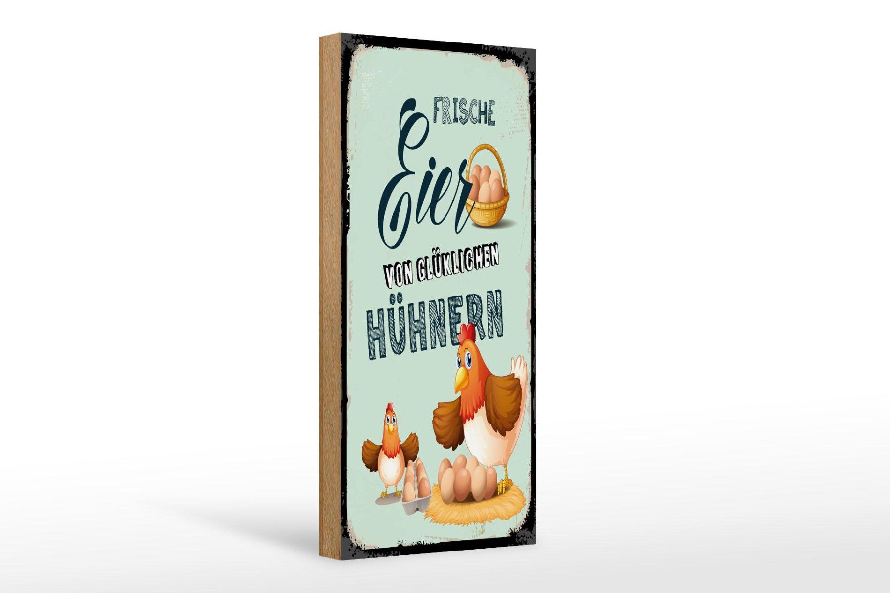 Insegne: Blechschild-FRISCHE EIER VON GLÜCKLICHEN HÜHNERN – Nuovo e nell'imballaggio originale da Rupperswil venduto da big-one-sale 1