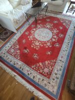 Tapis oriental authentique, motif floral rouge