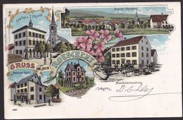 Röschenz farbige Lithografie 5 Bilder Rössli Villa Handlung