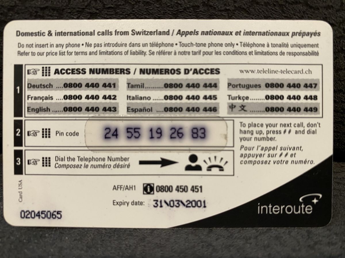 Cartes de téléphone: Teleline – D'occasion à Lausanne par babacard10 1