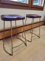 Barhocker Mango-Holz Metall 2er Set Sitzhöhe ca. 62cm