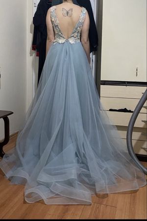 Abendkleid Tüll hellblau Grösse S/M nie getragen
