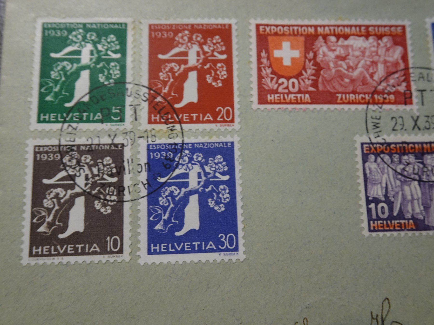 Tutti i francobolli: 29.X.39.,EXPOSITION NATALE , PTT ZÜRICH – Usato da Eschenbach SG venduto da eDaisy 1