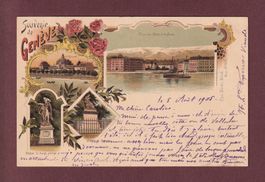 Souvenir de GENEVE - 1905 Litho Künzli