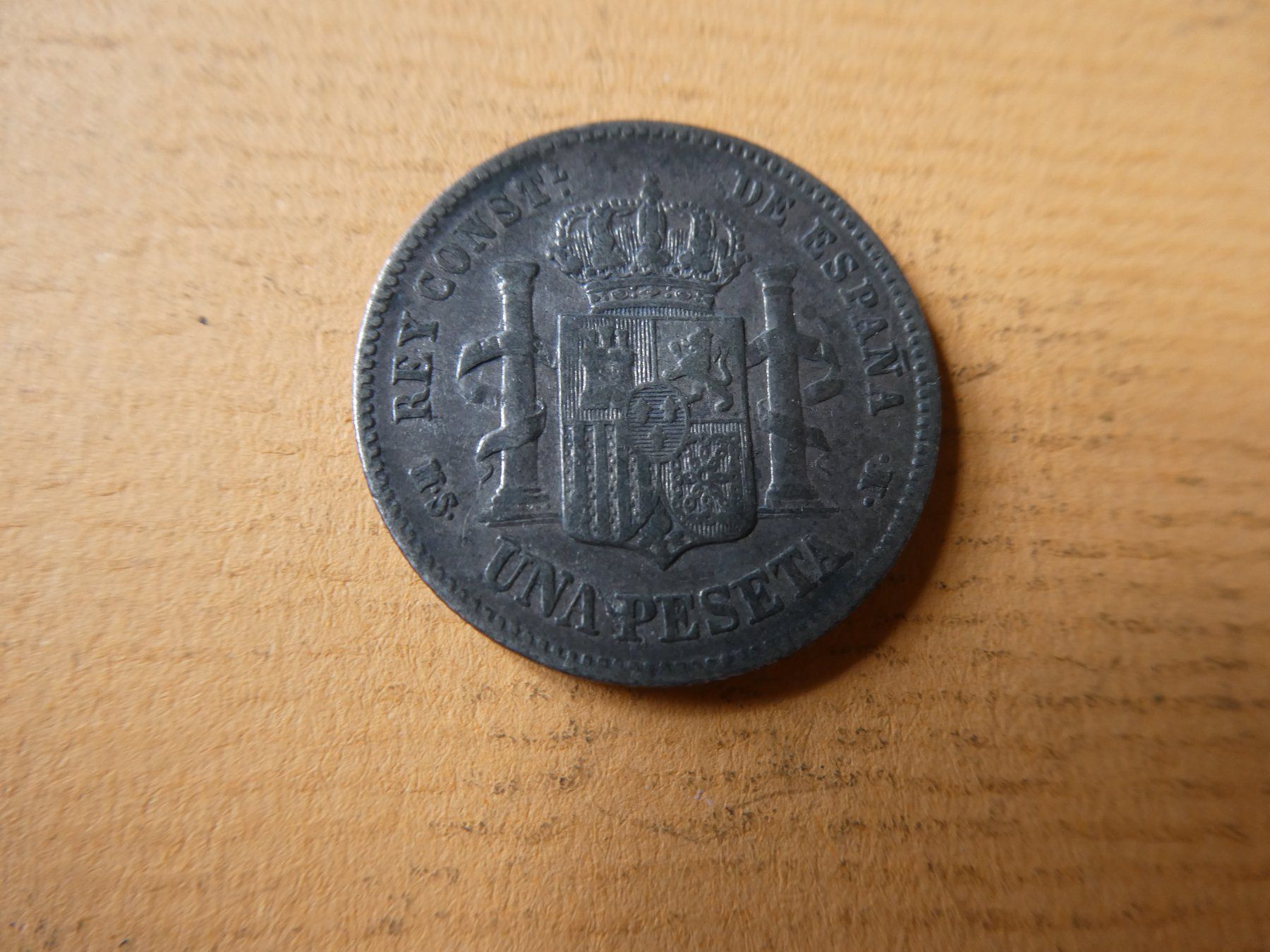 Alle Münzen: Spanien 1883, 1 Peseta   Silber – Gebraucht aus Hinterforst von Rohusri