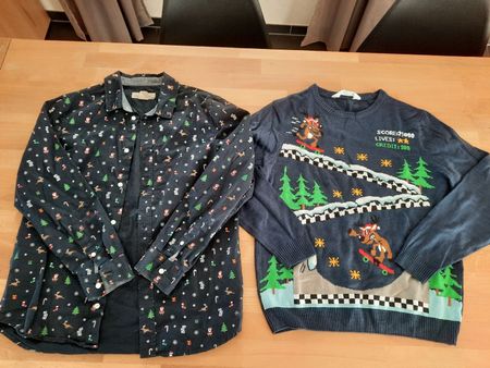 Weihnachts-Hemd & Pullover Set, festlich, Gr. 158/164