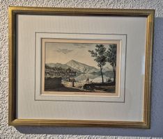 Stadt Zug mit Rigi vom Fachgeschäft gerahmt - 34 × 41cm