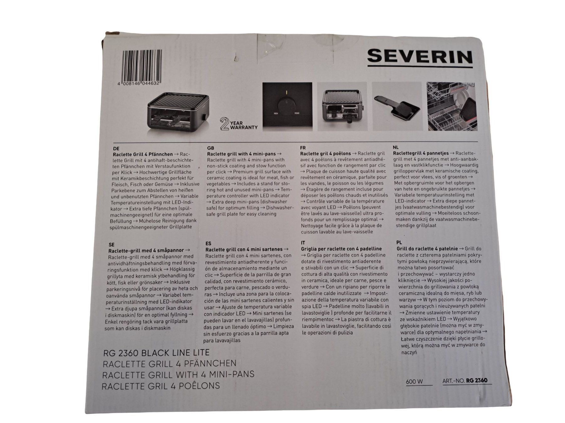 Elettrodomestici da cucina: SEVERIN Raclettegrill RG 2360 – Nuovo (secondo la descrizione) da Männedorf venduto da Restwert_Maennedorf 5