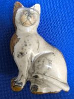 Vintage Katzenfigur aus gelben Jaspis, Sammlerstück, Rarität