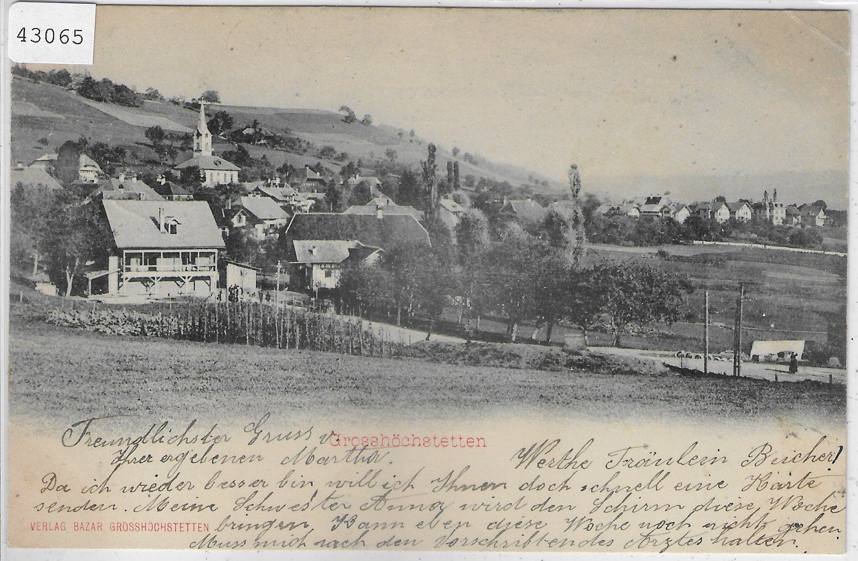 Cartoline postali: Gruss aus Grosshöchstetten 1900 – Usato da Ettingen venduto da Kartenplanet