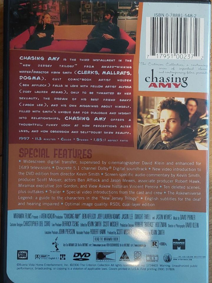 Tutti i DVDs: Chasing Amy - Kevin Smith - Criterion Collection – Usato da Aurigeno venduto da AnnaM46 1