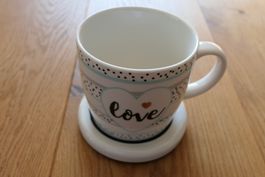 Tasse Becher Mug mit Deckel
