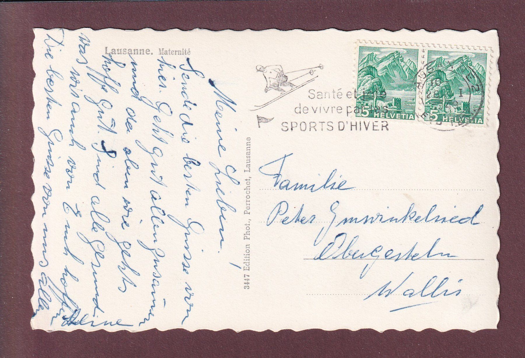 Ansichtskarten: LAUSANNE - Intérieur de la Maternité - 1949 – Gebraucht aus Pully von nicecards 1