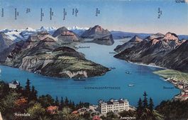 Vogelschau-AK: Vierwaldstättersee, Axenstein, gel. 1930