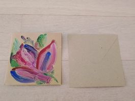 Handgemachte Bei mir Karte mit Umschlag - 15 cm X 15 cm.