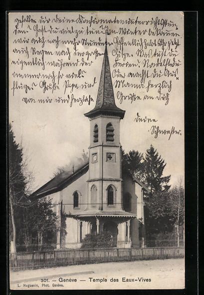 Cartoline postali: AK Genève, Temple des Eaux-Vives – Usato da Berlin venduto da bartko-reher