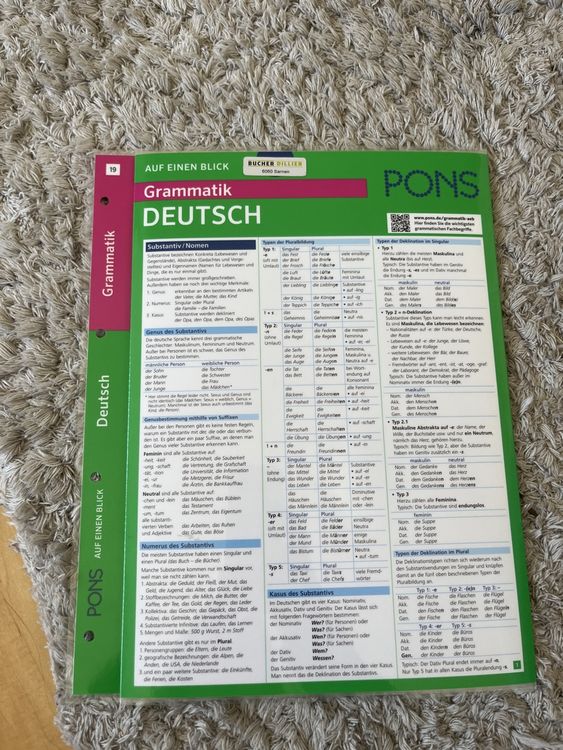 Auf einen Blick Pons Grammatik Deutsch (Gebraucht) in Sachseln für CHF