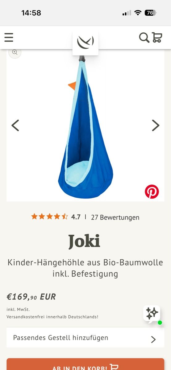 Gartenhängesitze: Joki Hängesessel – Gebraucht aus Schaffhausen von CarlaC02