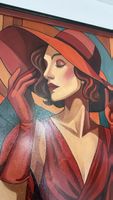 Rouge Lumière – Original Ölgemälde mit Rahmen