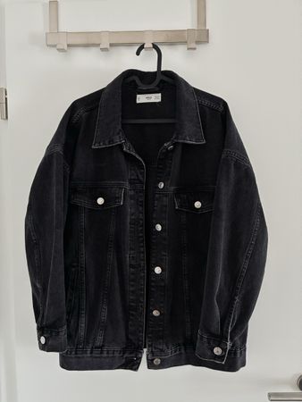 Veste en jean noire Mango
